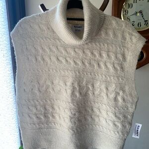 Old Navy Cream Cable Knit Sweater Vest